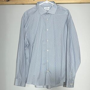 Calvin Klein Sky Blue Patterned Dress Shirt